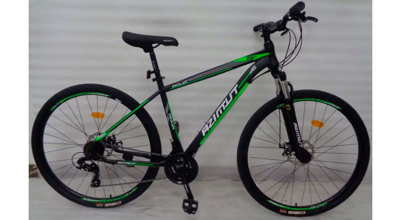 Велосипед Azimut Aqua GD 26" размер М рама 17" Черно-зеленый