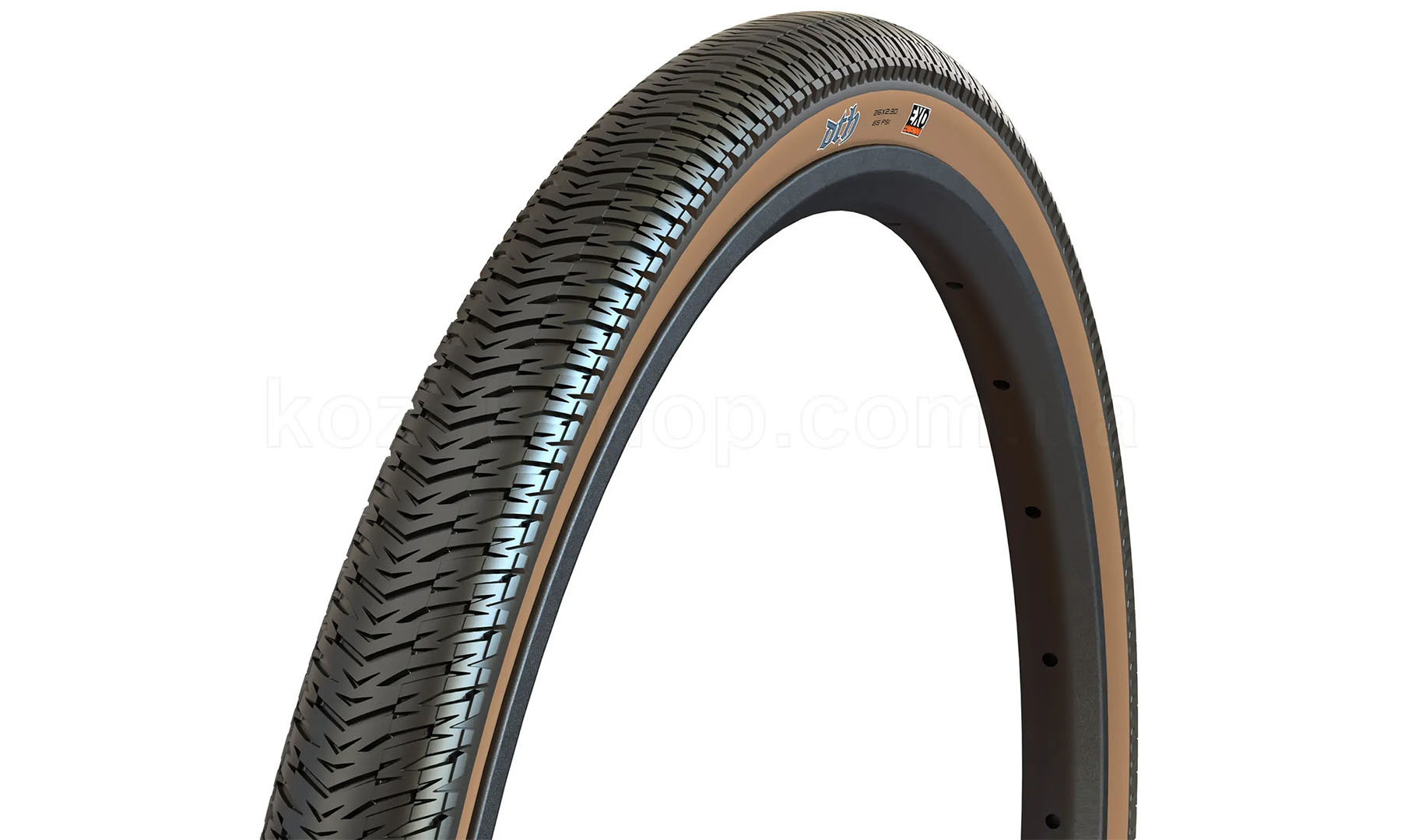 Фотография Покрышка MAXXIS DTH 26X2.30 (58х559) TPI-60 Foldable EXO/TANWALL, черно-коричневая