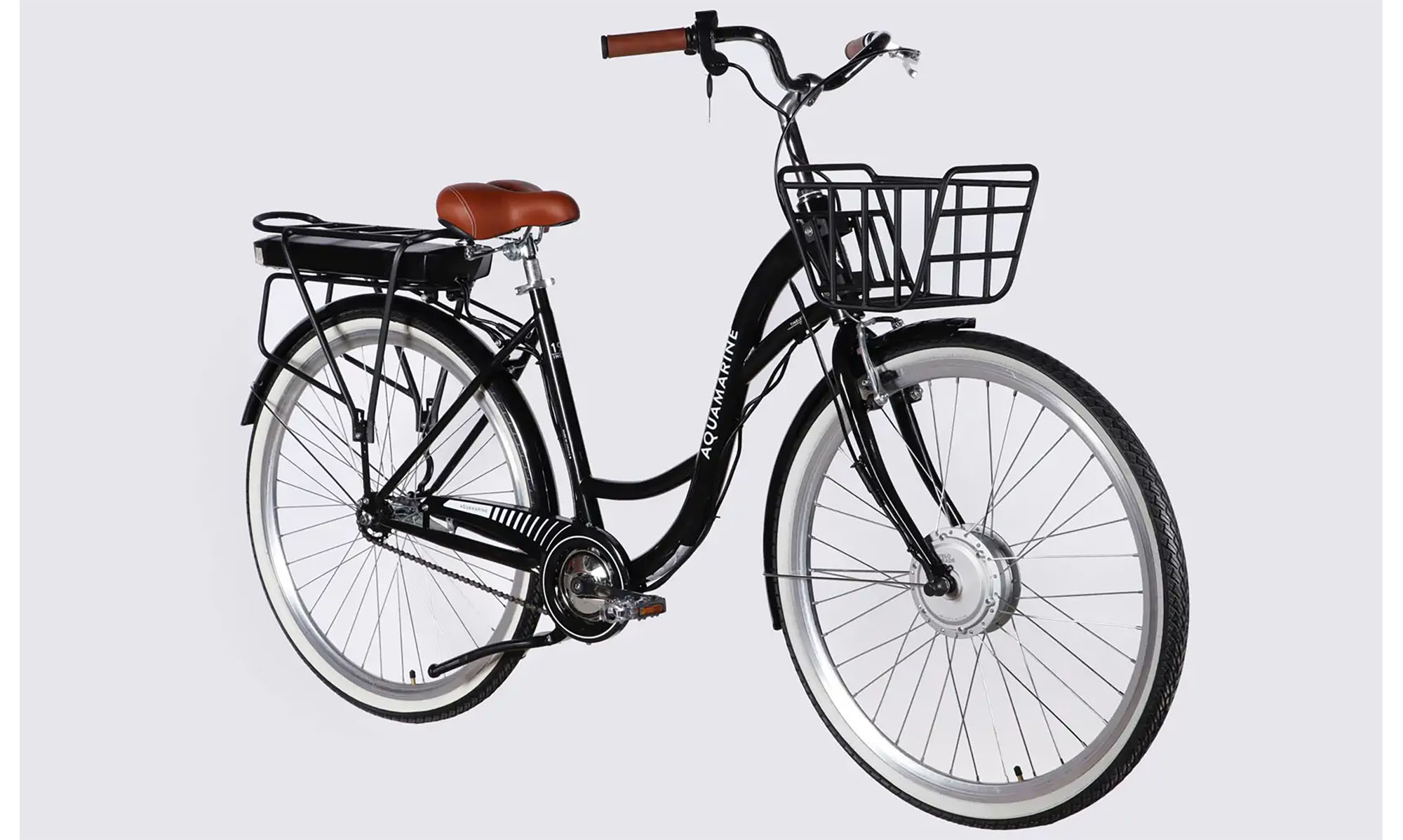 Велосипед с электроприводом Dorozhnik eAQUAMARINE BH 28", размер L, рама-19", 36B, 13А*ч, 500Вт, год 2026, черный с корзиной 5