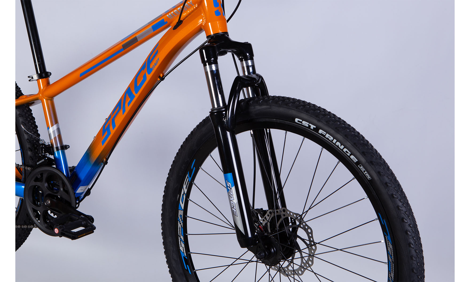 Велосипед SPACE MERCURY DD FR, 26", AL, размер XS, рама 13", 2025, оранжево-синий 6