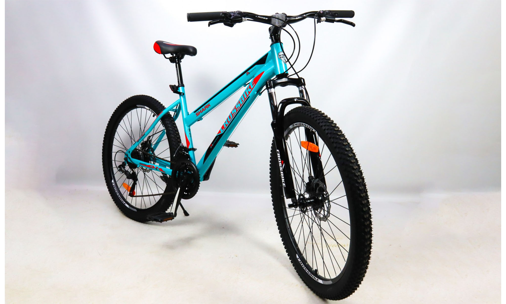 Велосипед CrossBike Shark GIRL 26", размер M, рама 17", 2021, Бирюза-Красный-Черный 6 Велосипед CrossBike Shark GIRL 26", размер M, рама 17", 2021, Бирюза-Красный-Черный 6