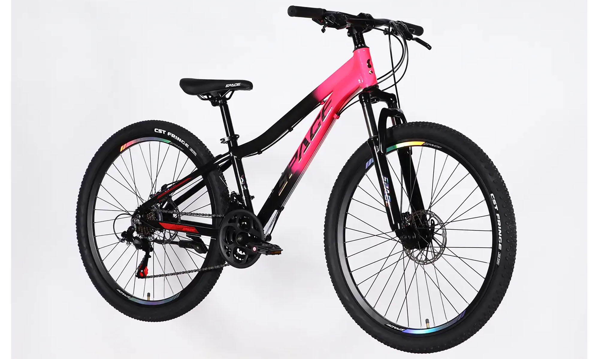 Велосипед SPACE LYRA DD FR, 26", розмір XS, рама-13", рік 2026, рожево-чорний 2