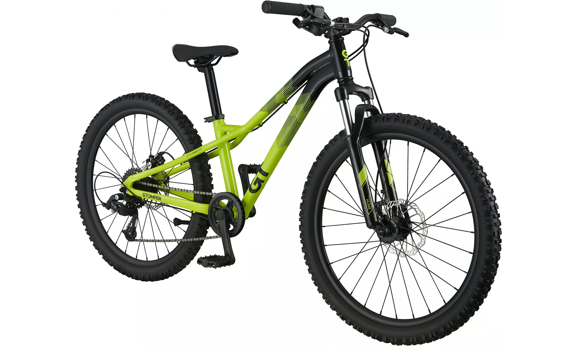 Фотография Велосипед GT Stomper HT Ace CHT OS, 24", One Size, 2025, Черно-зеленый 3
