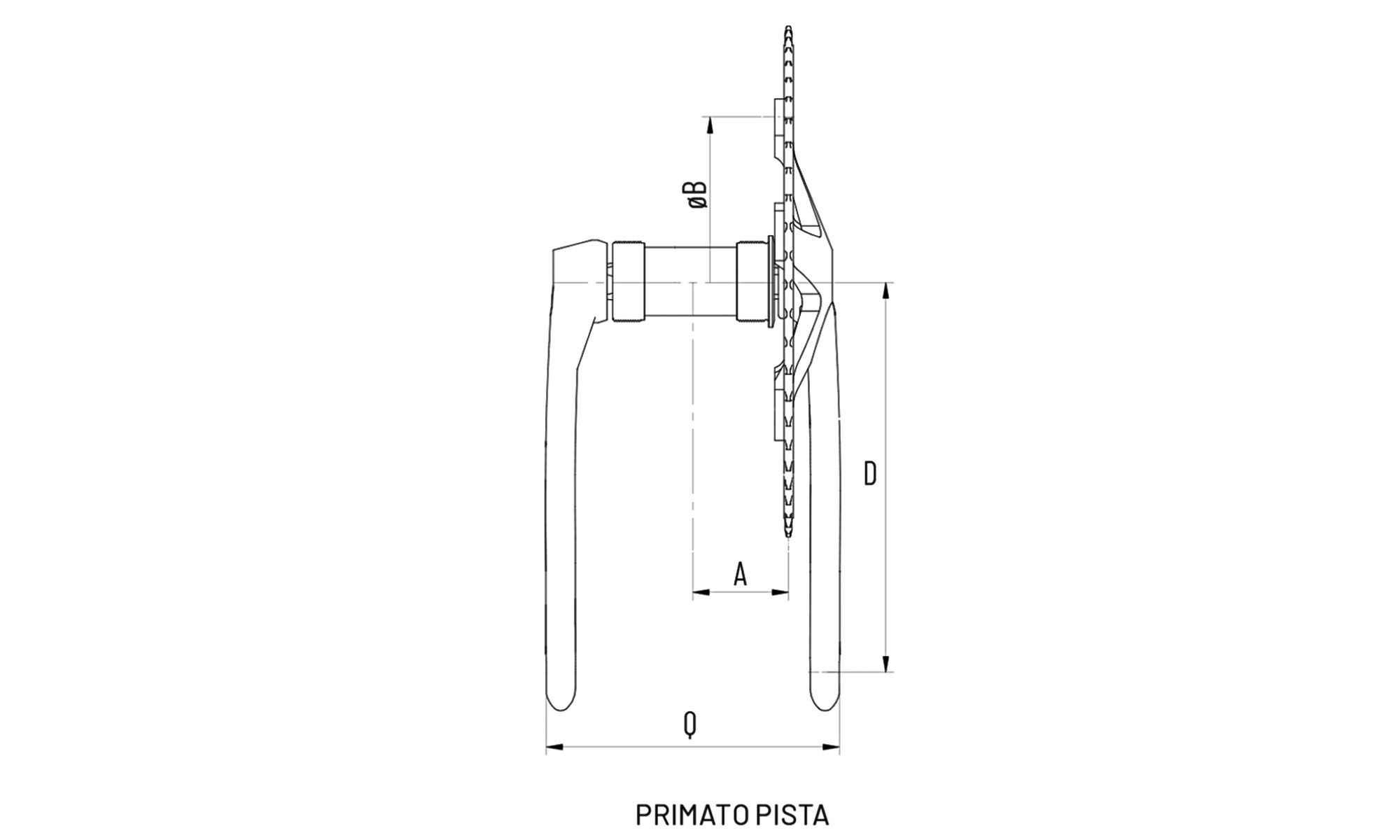 Система Miche Primato Pista Silver Crankset, 175mm, 49T 3