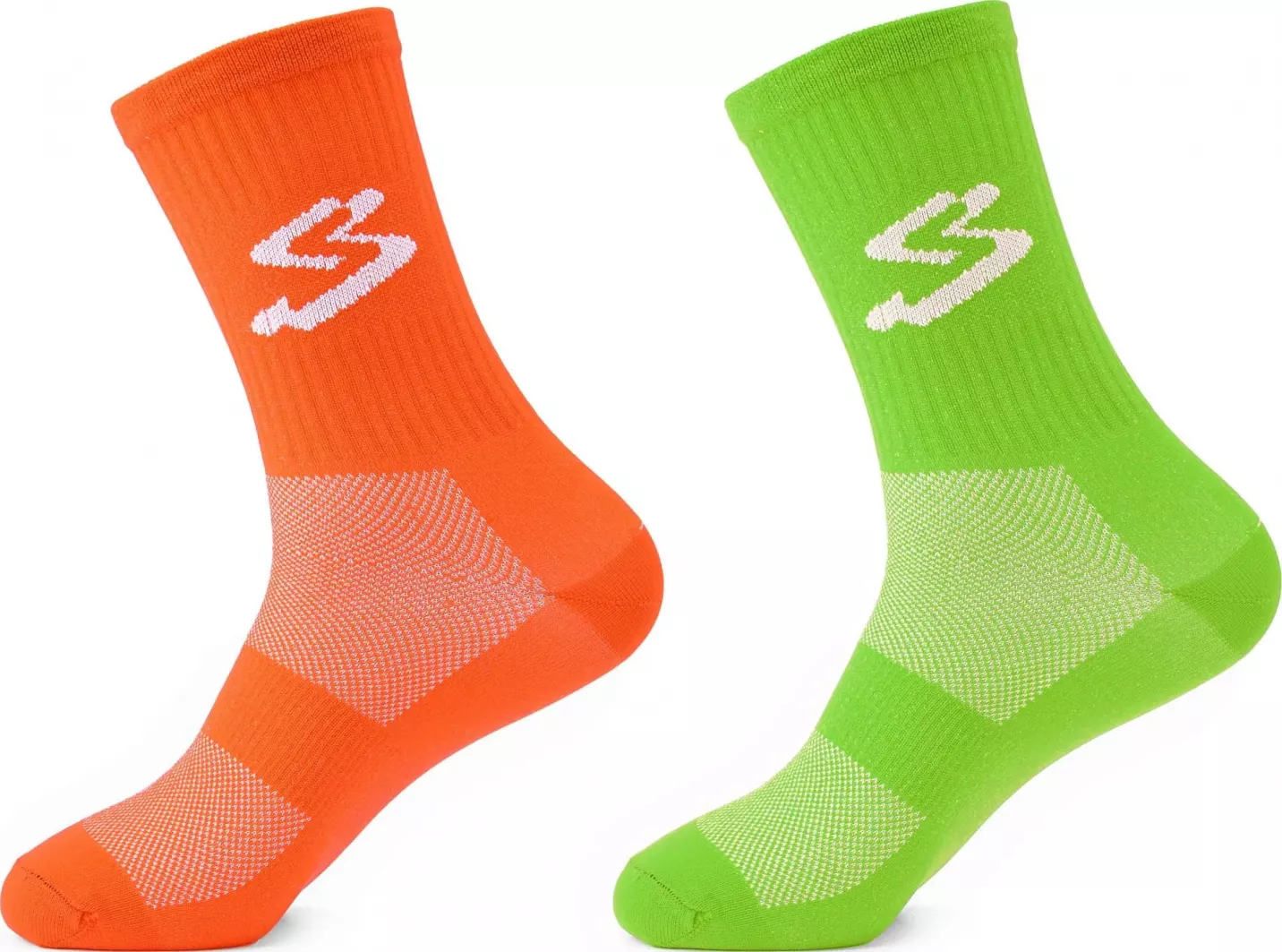 Фотографія Шкарпетки Spiuk Top Ten Long зелені та помаранчеві р 40-43 (2 пари в упаковці)
