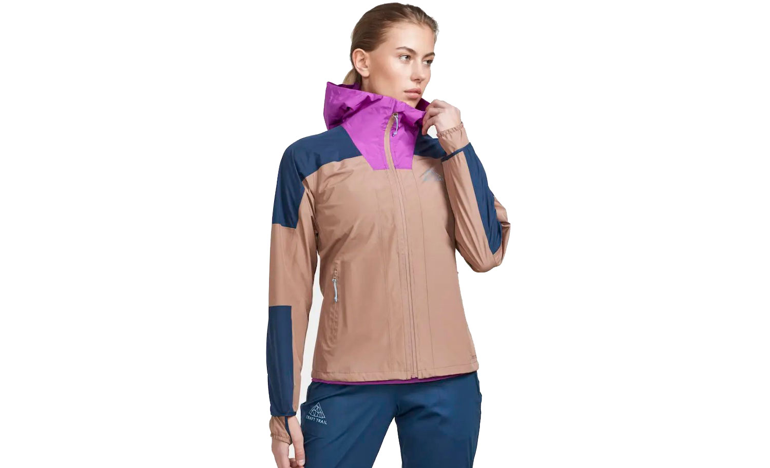 Фотография Куртка Craft PRO TRAIL HYDRO женская, размер XL, сезон AW 22, бежево-синий 9