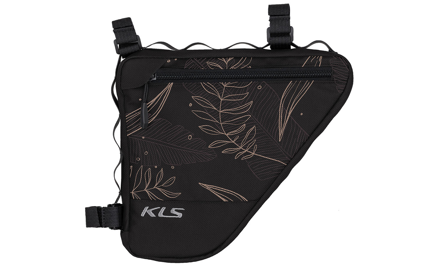 Фотография Сумка в треугольник рамы KLS Wedge 023, черный, дизайн-цветы