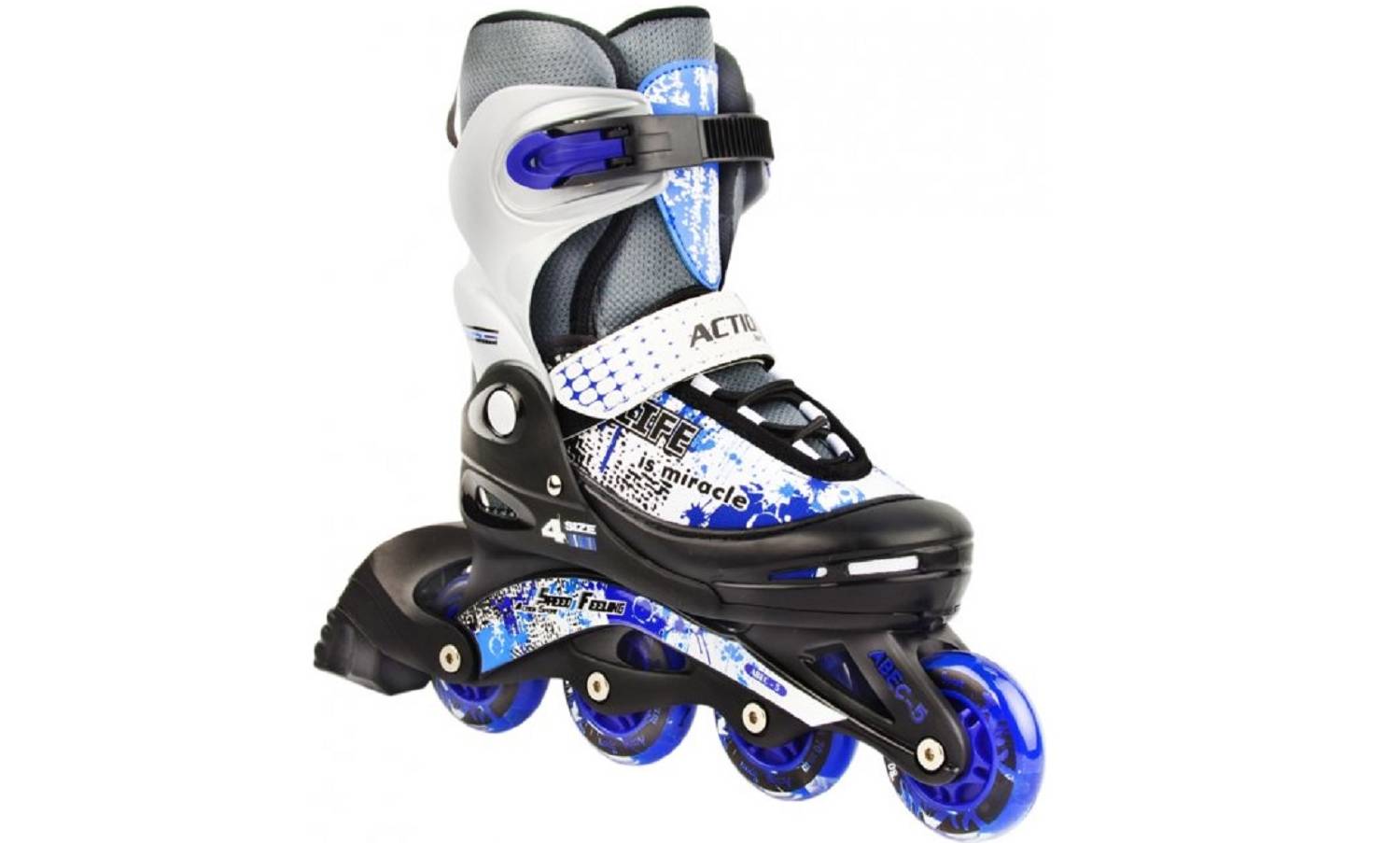 Роликовые коньки Action ZERO размер 34-37 Blue с комплектом защиты 4