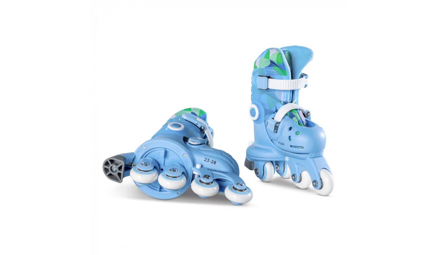 Роликовые коньки Yvolution Twista, размер 30-34, голубой 2