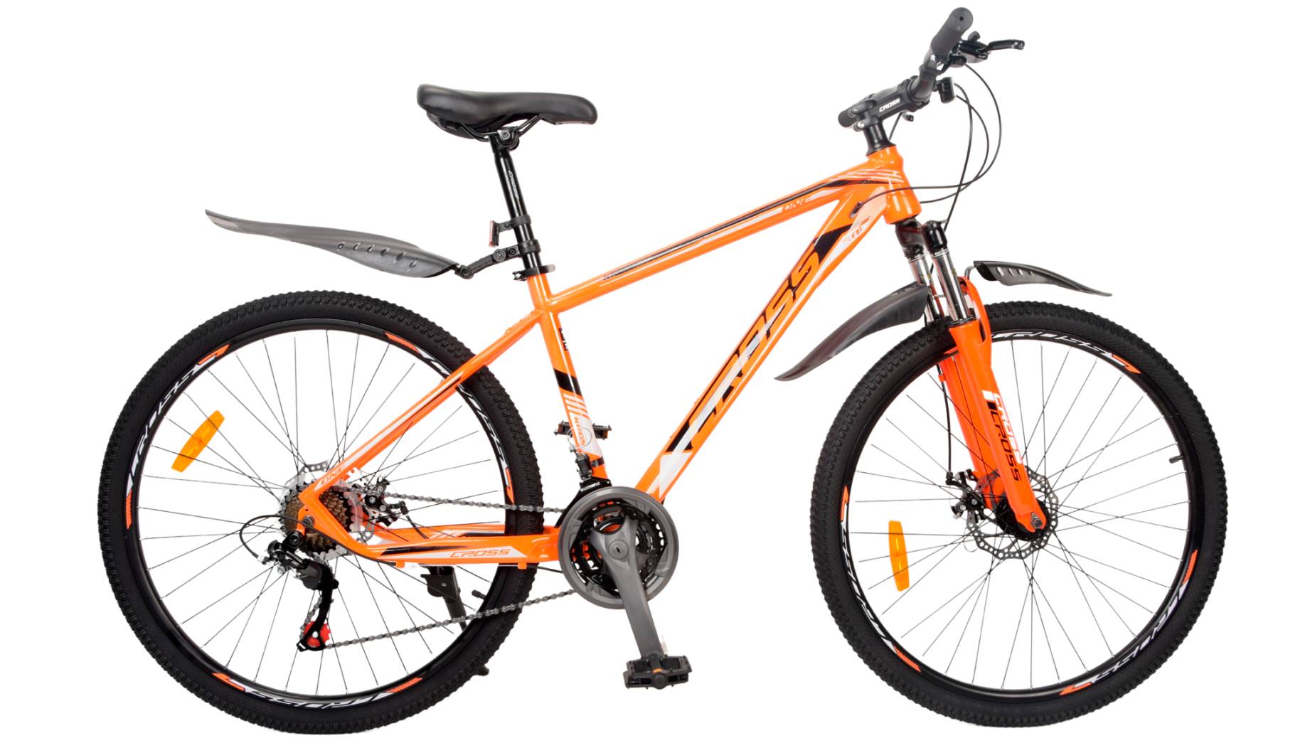 Фотография Велосипед Cross Kron 27.5" размер M, рама 17" (2024), Черно-Оранжевый
