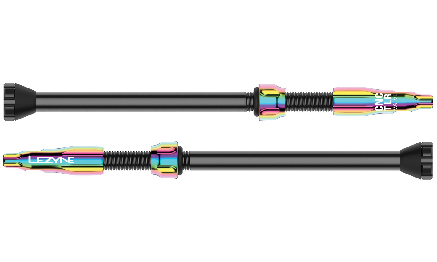 Ниппель для бескамерки Lezyne CNC TLR Valve, длина 80 мм, комплект 2 штуки, разноцветный 