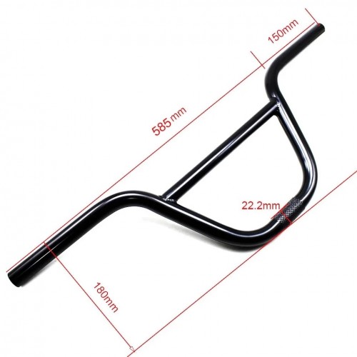 Руль стальной для BMX 22.2x585мм, Черный 4