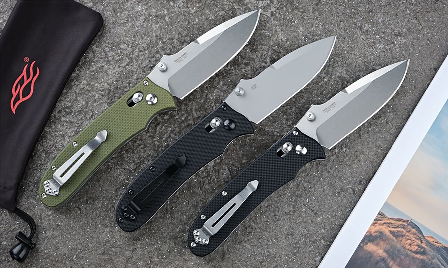 Нож складной Ganzo D704-GR, зеленый (D2 сталь) 3