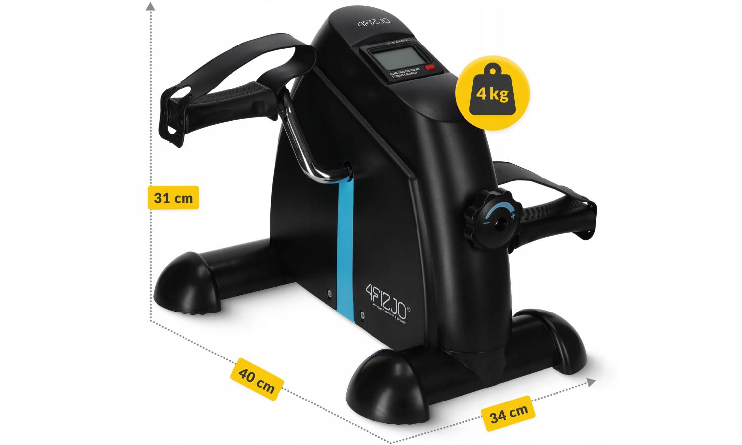 Мини велотренажер 4FIZJO Evo 2 в 1 для рук и ног Black/Blue 5