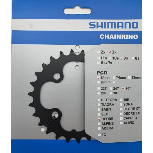 Фотография Звезда для шатунов Shimano Deore M590 26T