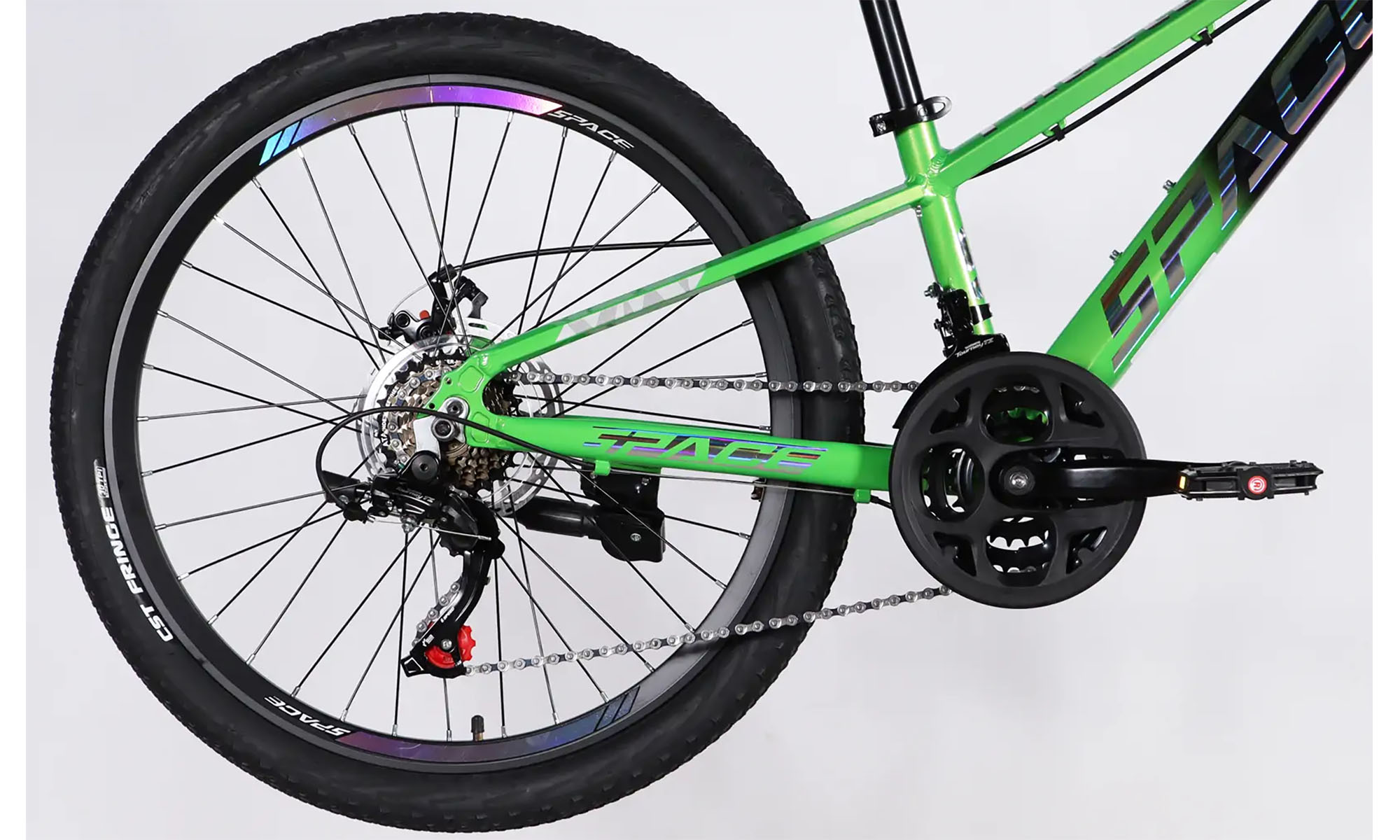 Велосипед SPACE PHAETON DD FR, 24", размер XXS, рама-11", год 2026, зелено-черный 4