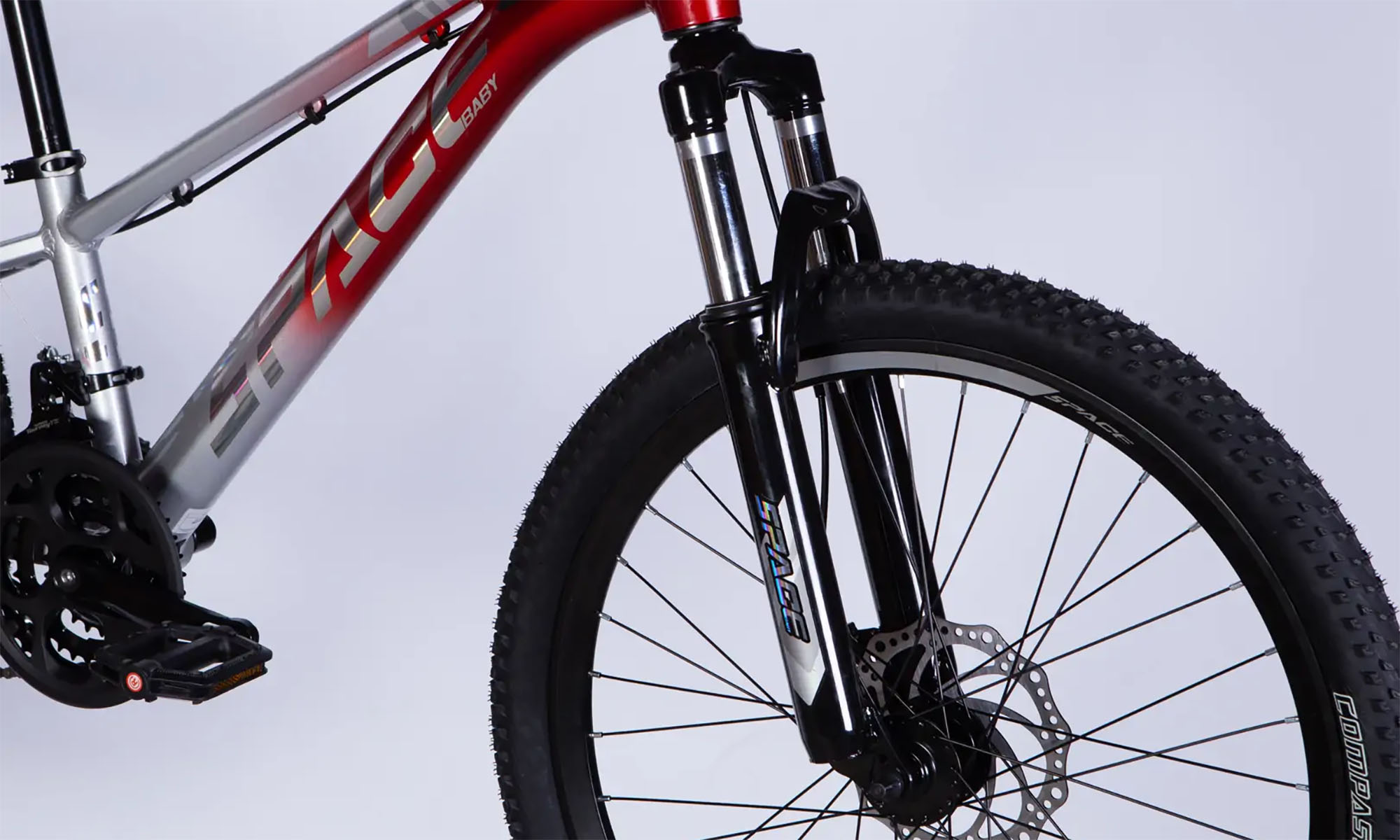 Велосипед SPACE PHAETON DD FR, 24", розмір XXS, рама-11", рік 2026, сріблясто-червоний 3 Велосипед SPACE PHAETON DD FR, 24", розмір XXS, рама-11", рік 2026, сріблясто-червоний 3