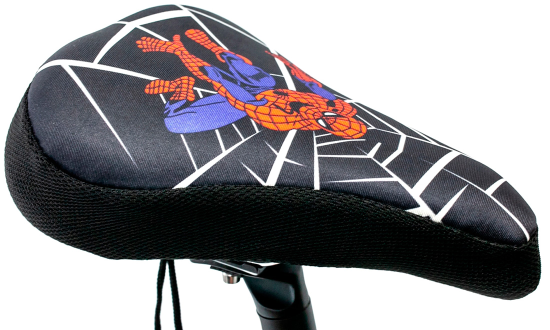Накладка на детское седло Spider Man с гелевым наполнителем, размер 200х150 мм  черно-красный