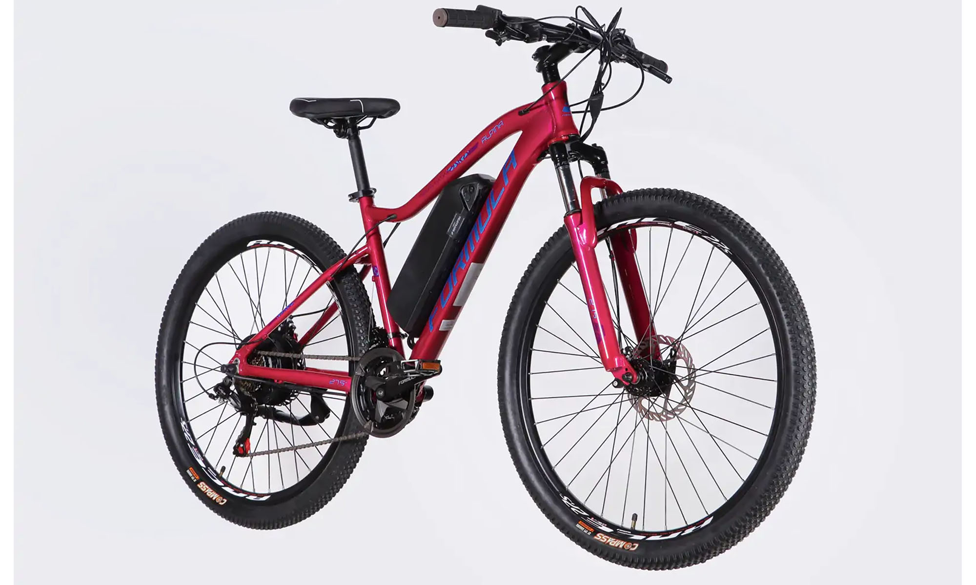 Велосипед с электроприводом Formula eALPINA DD FR 27.5", размер M, рама-17", 36B, 12.5А*ч, 500Вт, год 2026, розово-синий 2