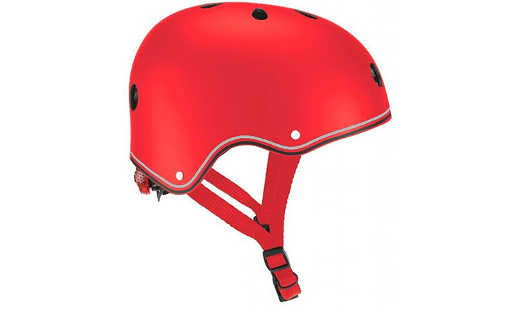 Фотография Шлем защитный детский GLOBBER Дружище с фонариком размер M (51-54 см), Красный