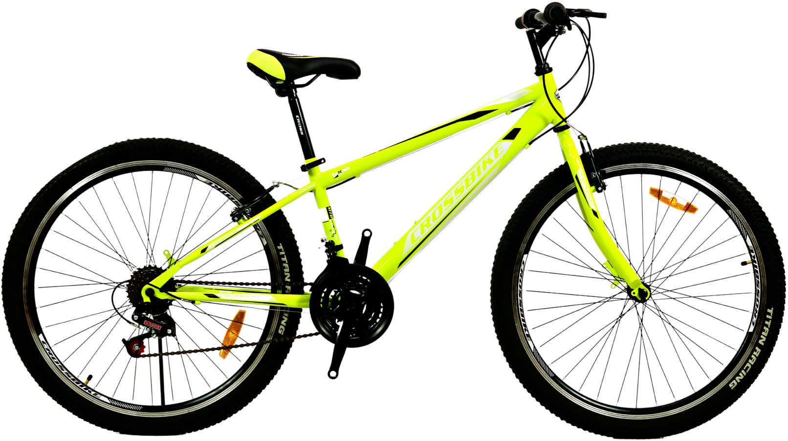 Фотография Велосипед CROSSBIKE Spark V 26" размер XS рама 13 2022 Желтый