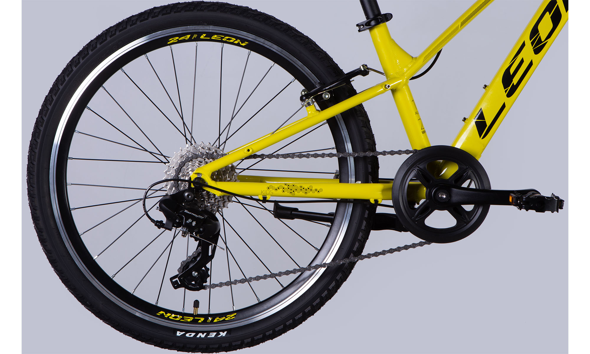Велосипед Leon JUNIOR AM Vbr CS 24", розмір XXS, рама 12", рік 2025, жовтий з чорним 2025 5