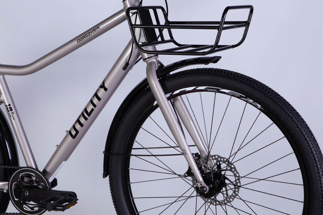 Велосипед Dorozhnik UTILITY DD CS 27.5", размер M, рама 18,5", 2025, серый  6