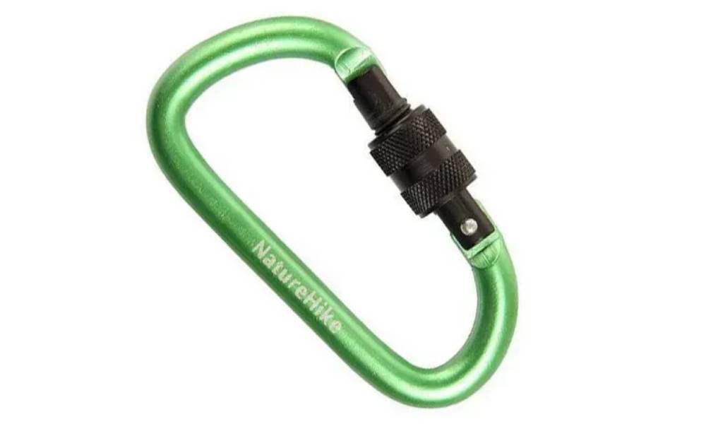 Карабин многофункциональный с муфтой Naturehike D-type 80 мм NH15A008-D green 