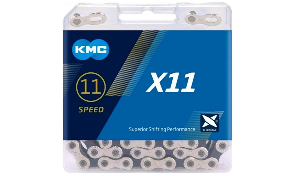 Цепь KMC X11 Silver/Black 11 скоростей 118 звеньев серебристый/черный + замок 3