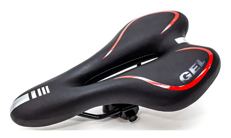 Седло MTB YF-1034 с отверствием, черный-красный 