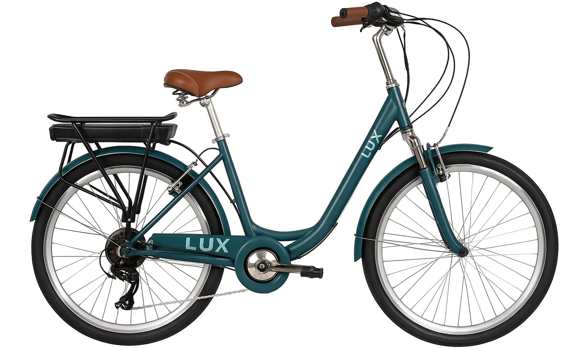 Велосипед с электроприводом Dorozhnik eLUX Vbr FR 26", размер L, рама-17", 36B, 12.5А*ч, 500Вт, год 2026, изумрудный зеленый 