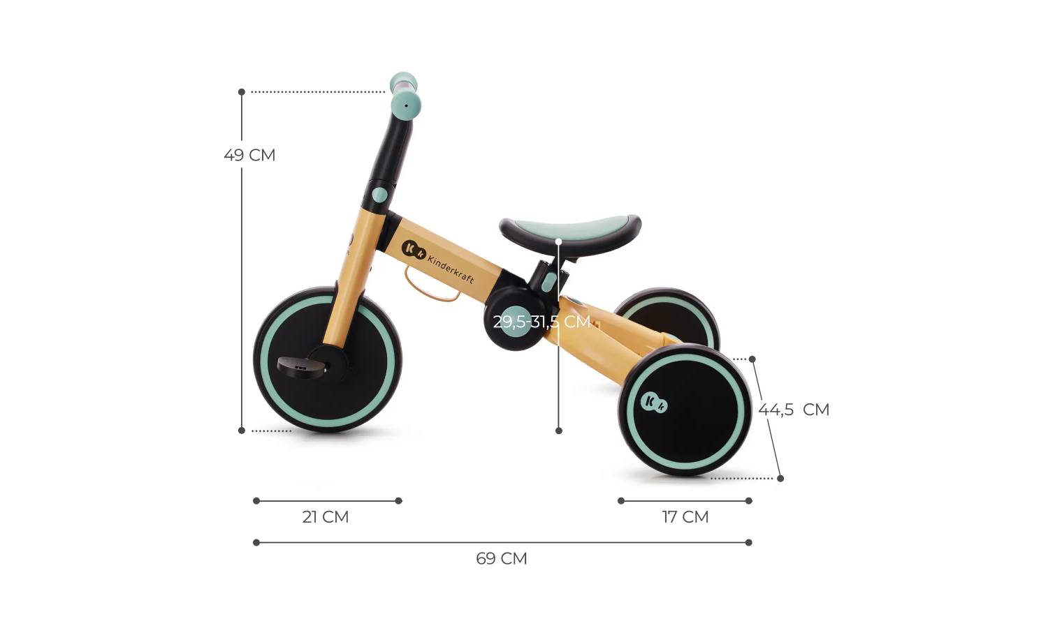 Трехколесный велосипед 3 в 1 Kinderkraft 4TRIKE Sunflower Blue 5 Трехколесный велосипед 3 в 1 Kinderkraft 4TRIKE Sunflower Blue 5