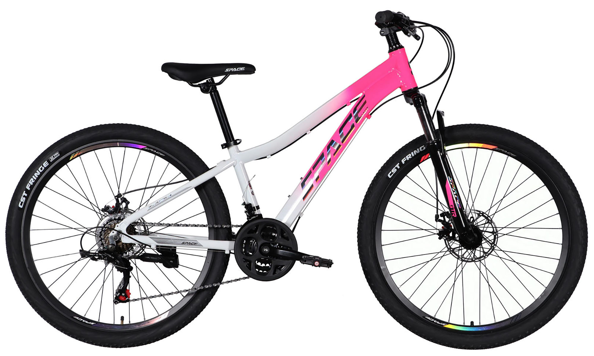 Велосипед SPACE IZIDA DD FR, 26", розмір XS, рама 13", рік 2026, рожево-білий 