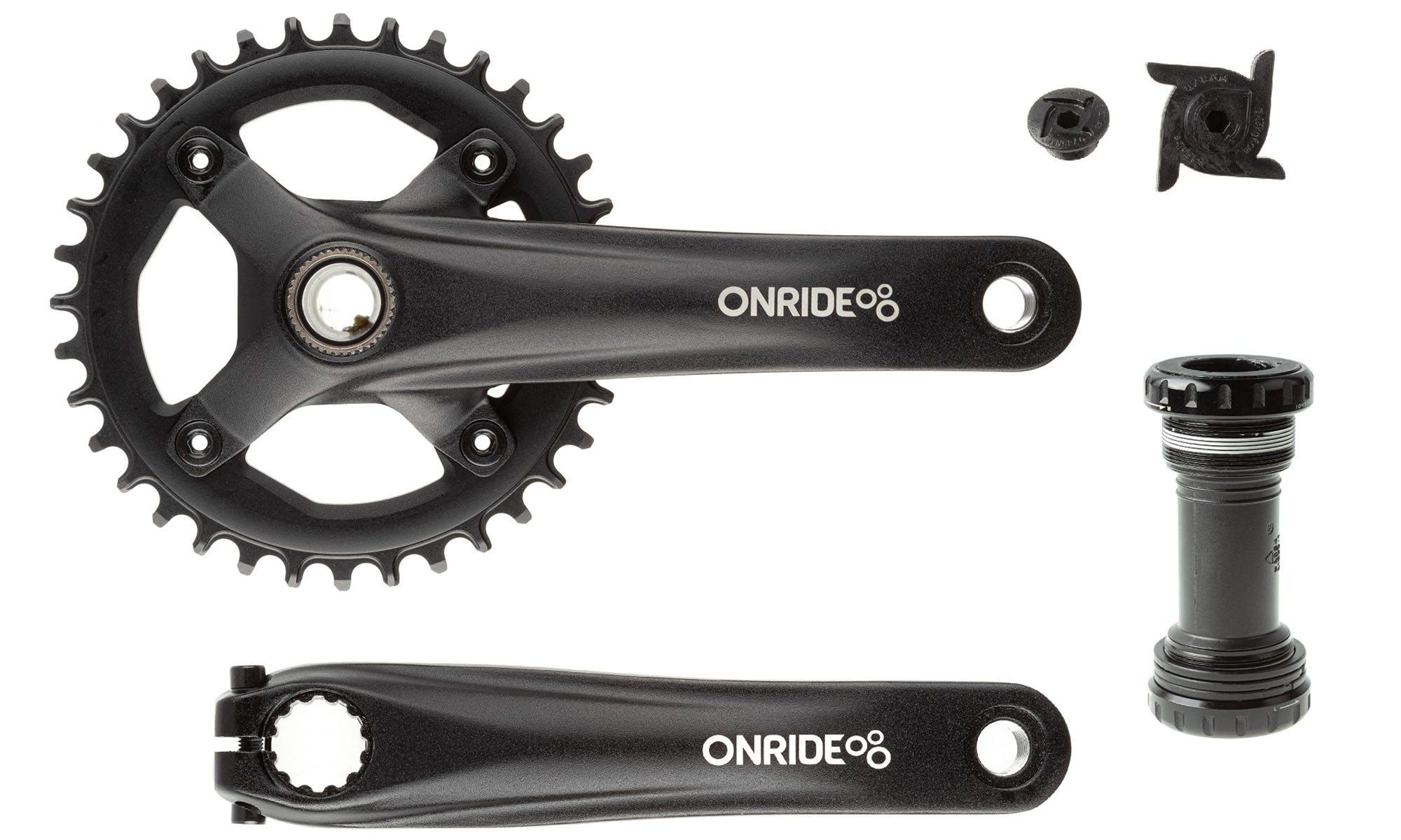 Шатуны ONRIDE Solo Pro 1140, Hollowtech, 170 мм, 36Т, BCD 104 мм, на 11/10/9 ск., с кареткой, черный Шатуны ONRIDE Solo Pro 1140, Hollowtech, 170 мм, 36Т, BCD 104 мм, на 11/10/9 ск., с кареткой, черный