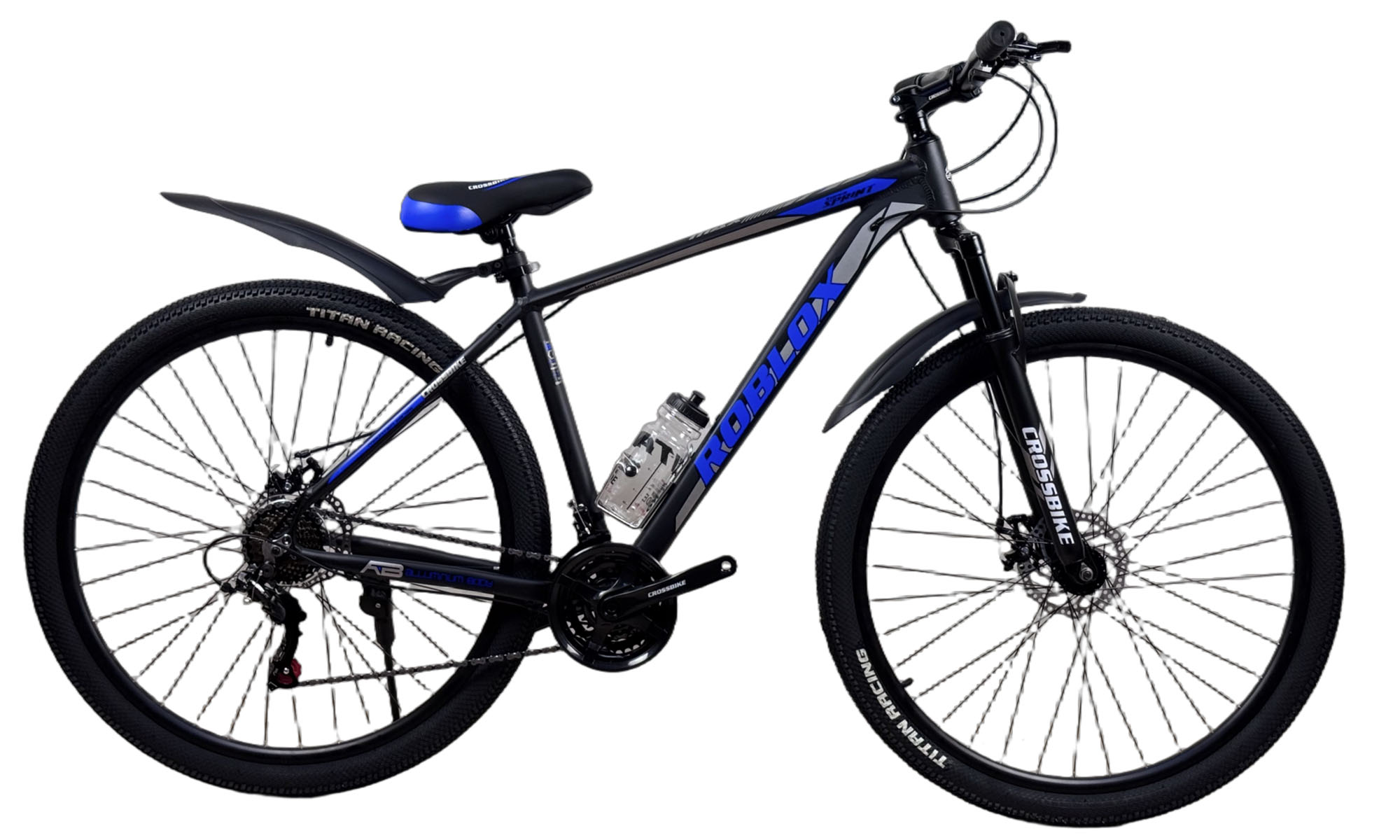 Велосипед CrossBike Roblox 29", размер XL, рама 21", год 2026, Черный-Синий