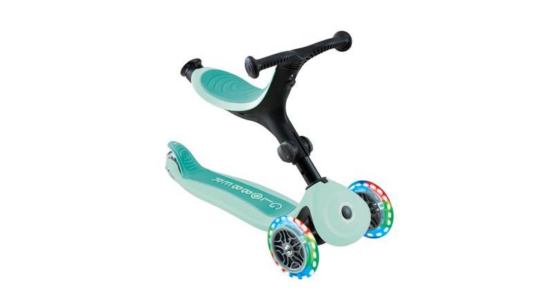 Самокат GLOBBER GO UP ACTIVE со светящимися колёсами, мятный, 1+ 2