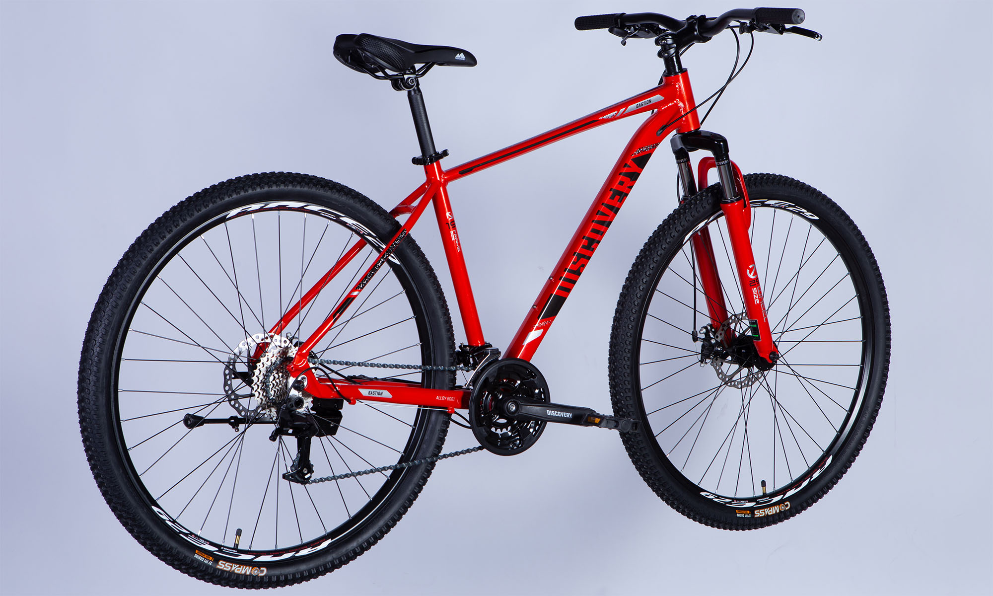 Велосипед Discovery BASTION DD CS 29", размер M, рама 17" 2025, красно-черный 6