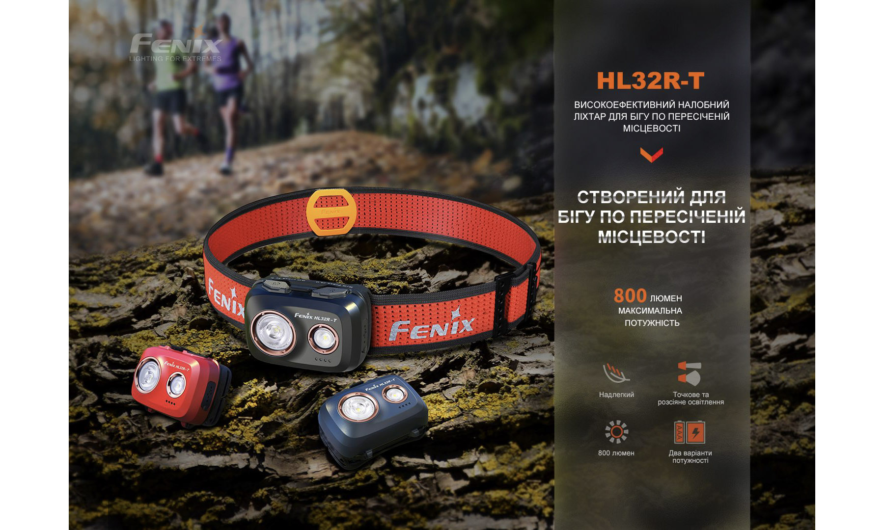 Фонарь налобный Fenix HL32R-T синий 6