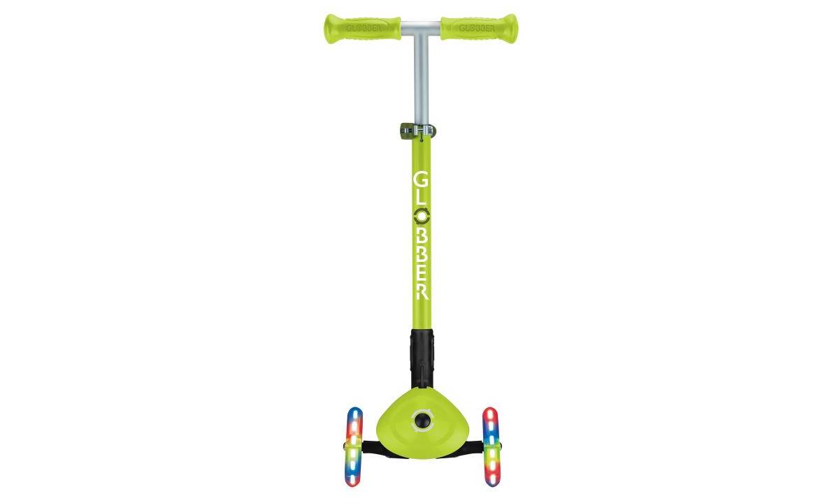 Самокат GLOBBER PRIMO FOLDABLE LIGHTS, зеленый, колеса с подсветкой, 3+ 2