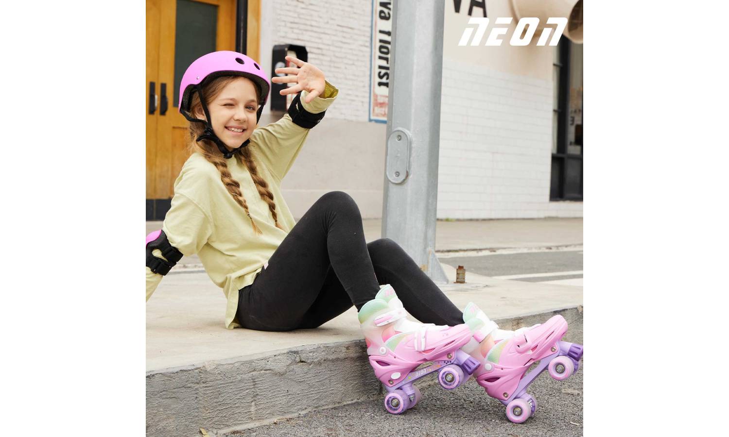 Роликові ковзани Neon Combo, розмір 34-37, веселка 9 Роликові ковзани Neon Combo, розмір 34-37, веселка 9