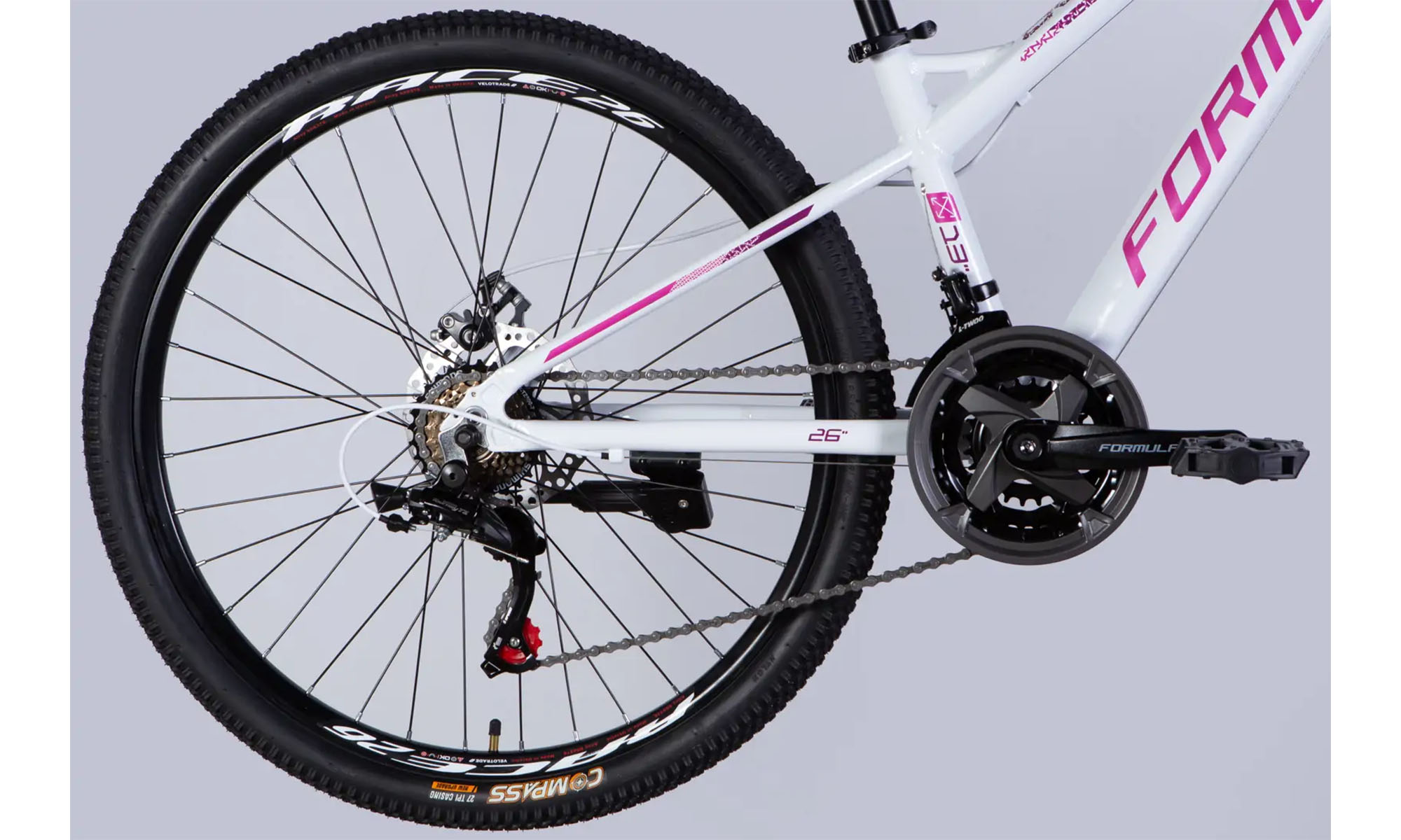 Велосипед Formula BLACKWOOD DD FR, 26", размер XS, рама 13", год 2026, бело-розовый 3