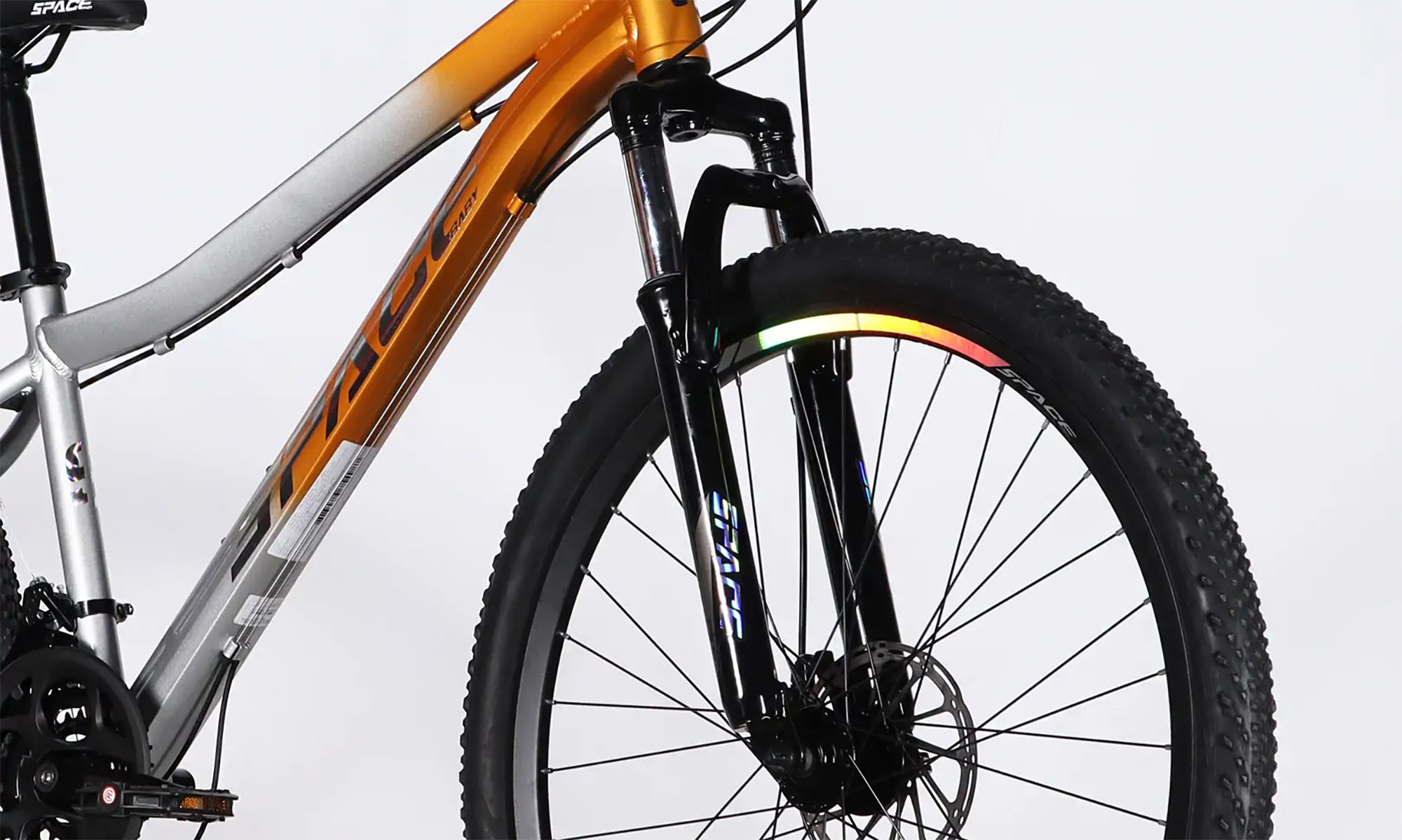 Велосипед SPACE LYRA DD FR, 27.5", размер S, рама 15", год 2026, оранжево-серебристый 2 Велосипед SPACE LYRA DD FR, 27.5", размер S, рама 15", год 2026, оранжево-серебристый 2