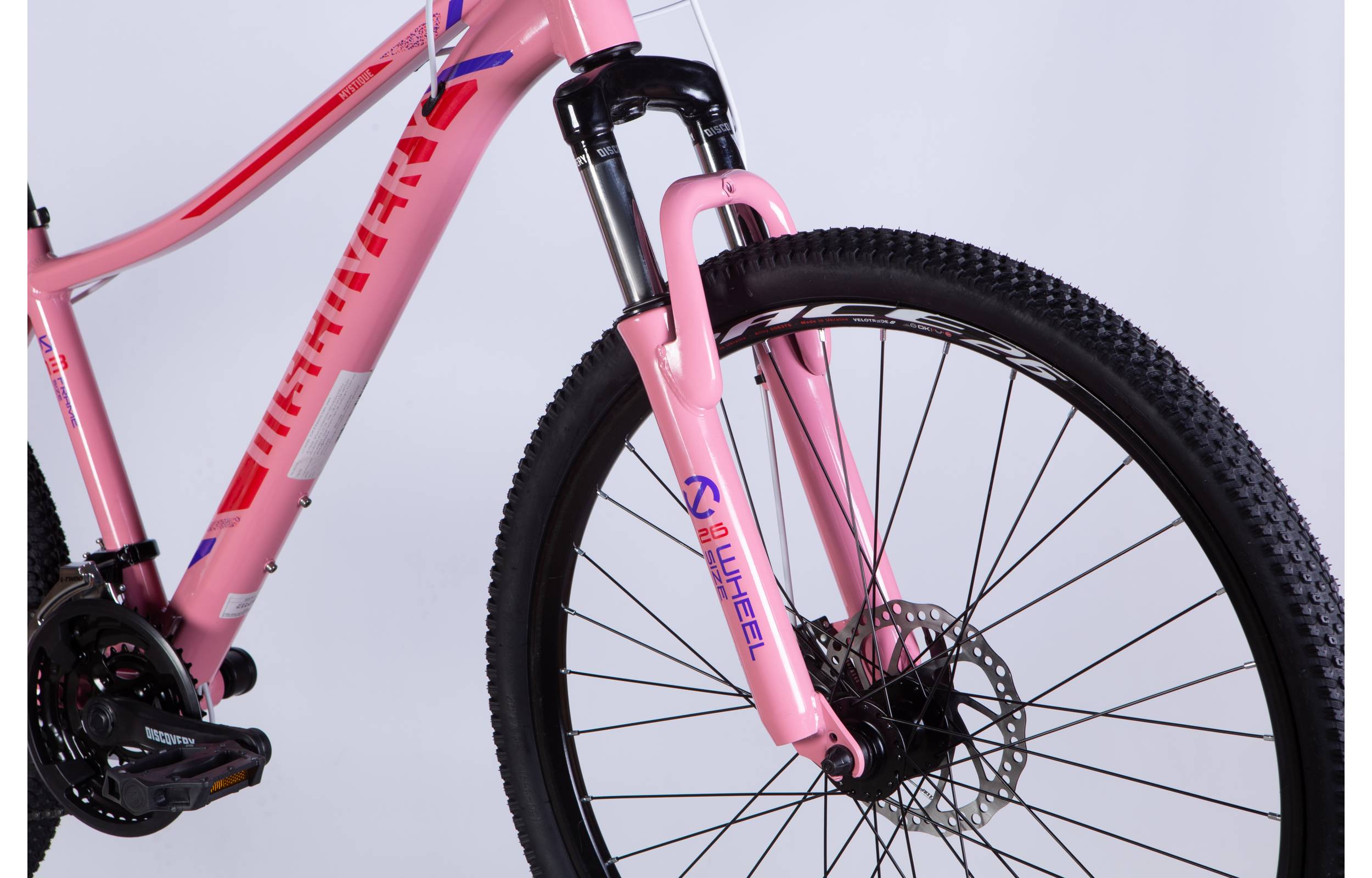Фотография Велосипед Discovery MYSTIQUE DD 26" розмір S рама 15" 2025 бело-розовый 3