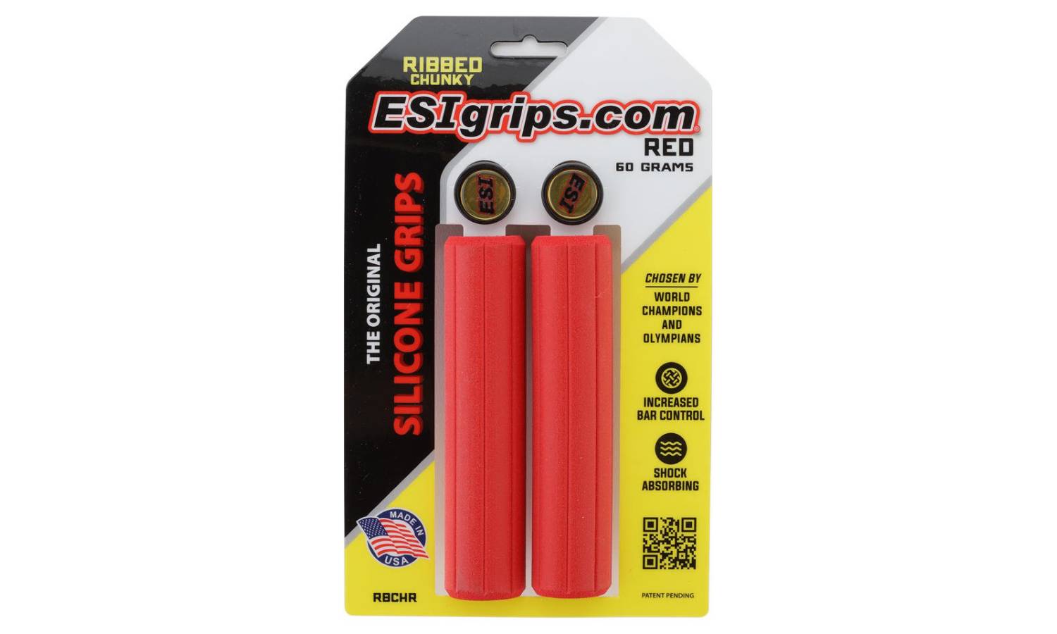 Гріпси ESI Ribbed Chunky Red Silicone Bicycle Grips 8