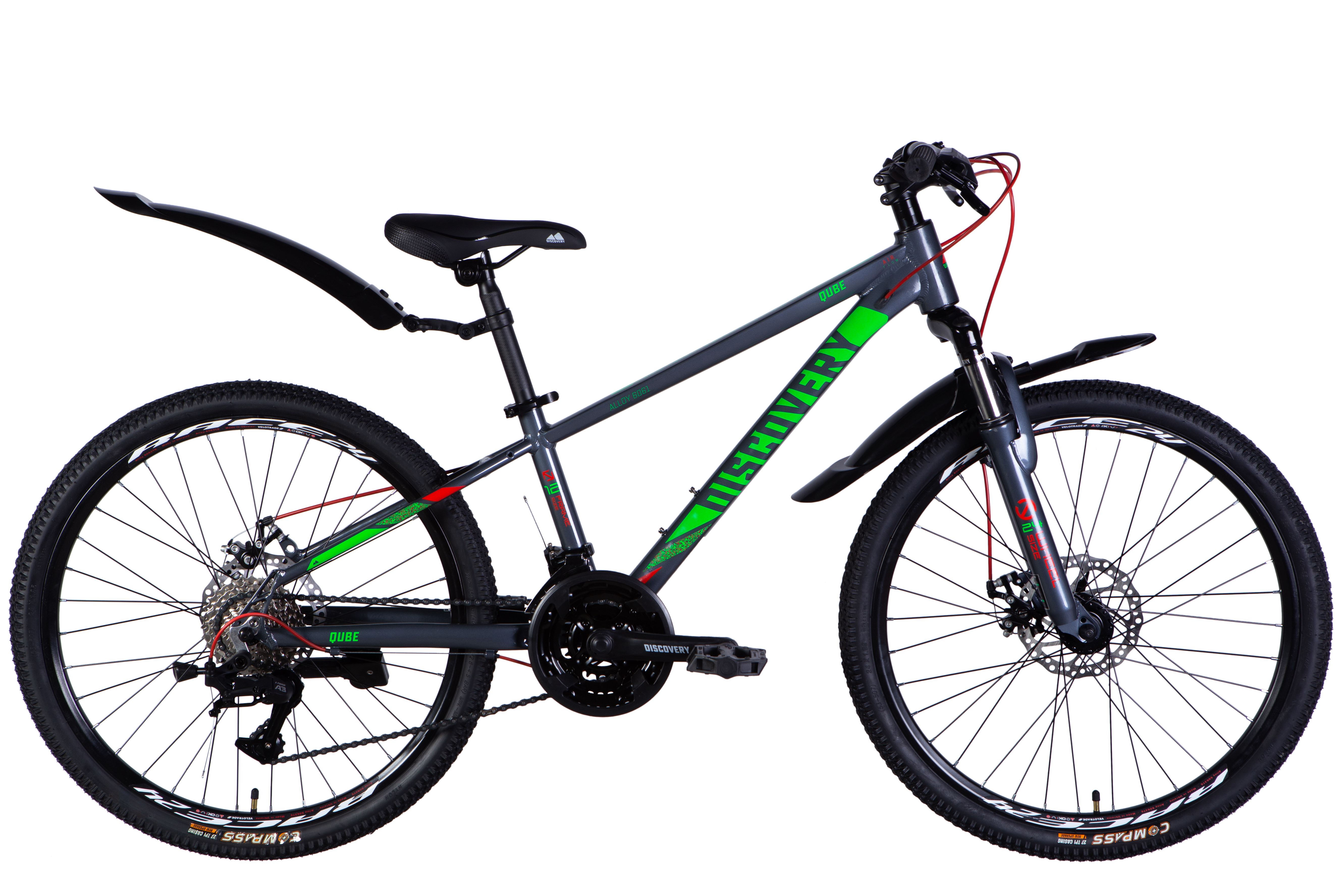 Велосипед Discovery QUBE DD CS 24" размер XXS рама 11,5" 2025 серый 