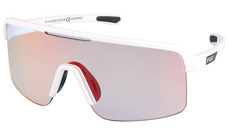 Очки R2 BOOST белый, линза clear to grey black-red chrome PC Photochromic, категория 0-3