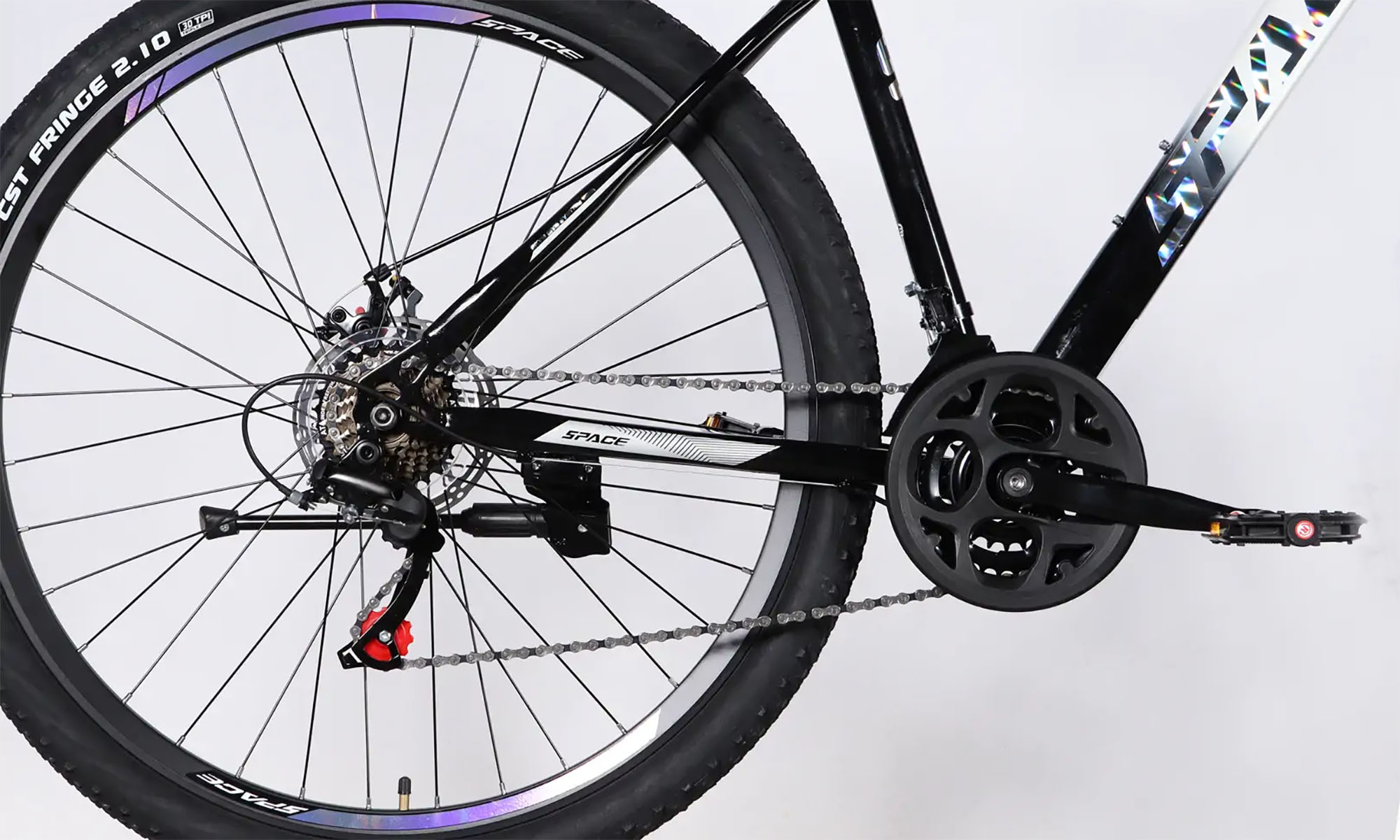 Велосипед SPACE MARS DD FR 27.5", размер M, рама-17", год 2026, черный с белым 5