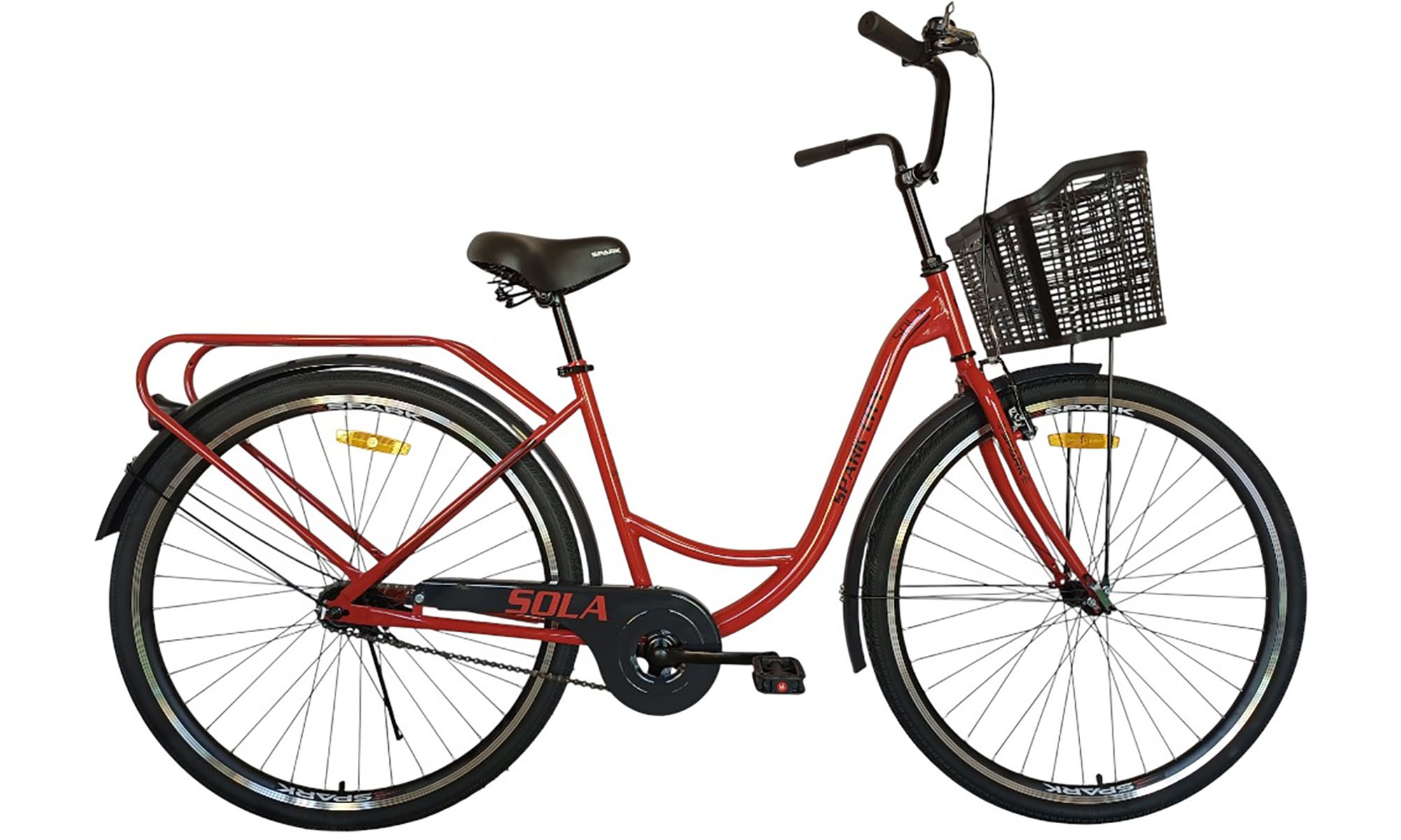 Велосипед SPARK CITY SOLA 28", размер M, рама - 18", год 2026, красно-черный 