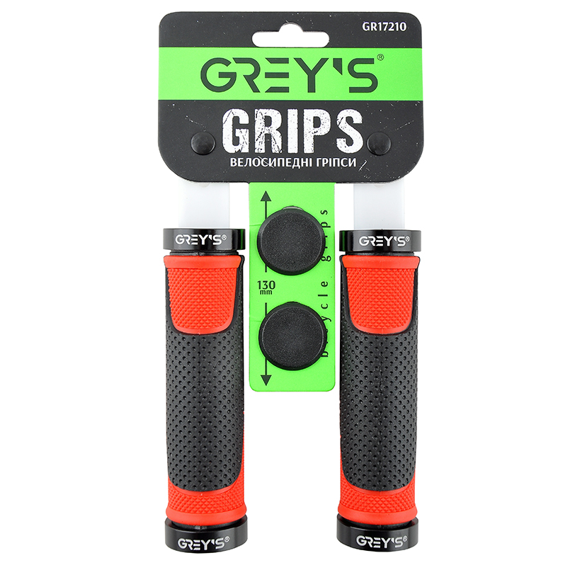 Фотографія Грипси Grey's з гумовим покриттям, 130 мм, Чорно-червоний 