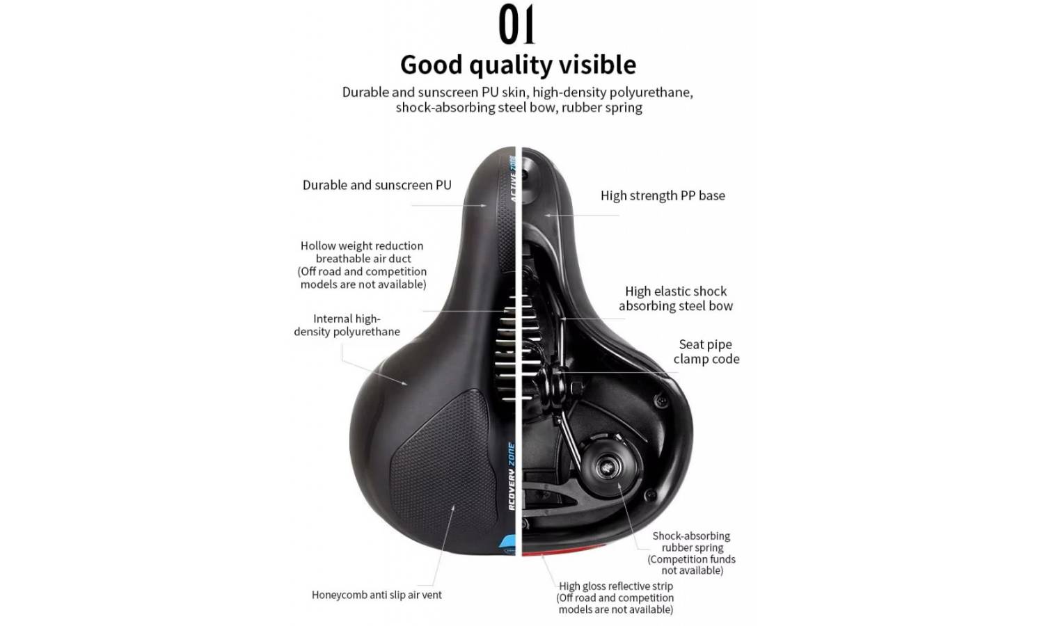 Седло Lietu Leisure O-Zone черный 2